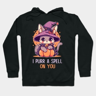 Funny Cat Pun Witch Spell Graphic Men Kids Women Halloween Hoodie